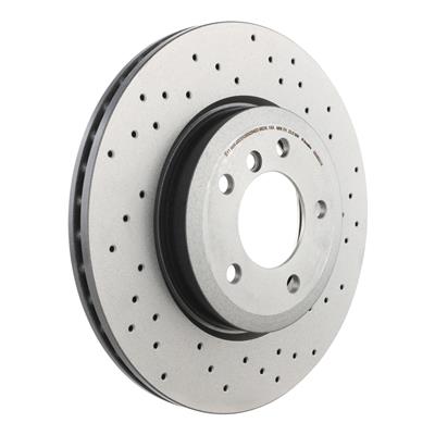 Brembo Brake Rotor, Brembo, Vented, Cross-Drilled Surface, 12.8 in. Diameter, Iron, UV-Coated, BMW - 0989521X