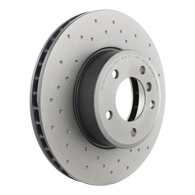Brembo Brake Rotor, Brembo, Vented, Cross-Drilled Surface, 12.76 in. Diameter, Iron, UV-Coated - 0991721X