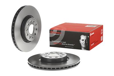 Brembo Brake Rotor, Brembo, Vented, Solid Surface, 12.28 in. Diameter, Iron, UV-Coated, Audi, Each - 09977211