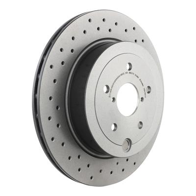 Brembo Brake Rotor, Brembo, Vented, Cross-Drilled Surface, 12.44 in. Diameter, Iron, UV-Coated - 09A1981X