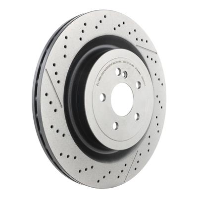 Brembo Brake Rotor, Brembo, Vented, Cross-Drilled and Slotted Surface, 14.17 in. Diameter, Iron - 09B87911