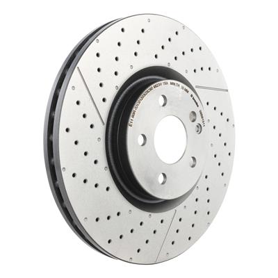 Brembo Brake Rotor, Brembo, Vented, Cross-Drilled and Slotted Surface, 13.78 in. Diameter, Iron - 09B91311