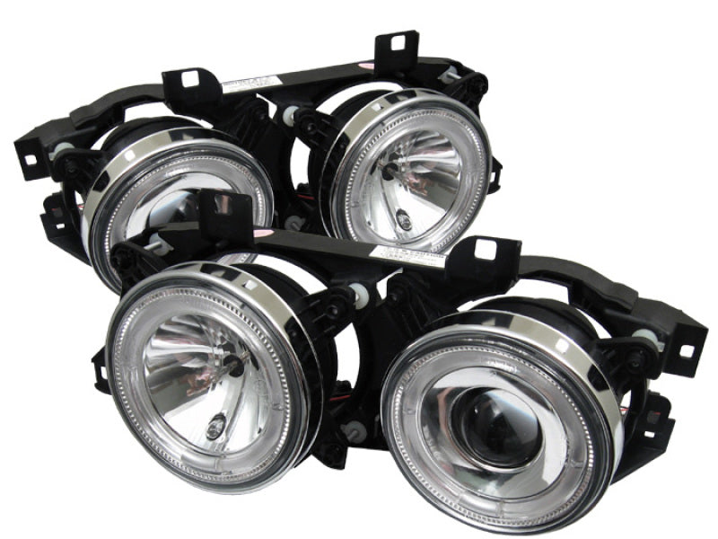 FR SPORT Spyder BMW E34 5-Series 89-94 Projector Headlights NO FIT 750 LED Halo Chrm...