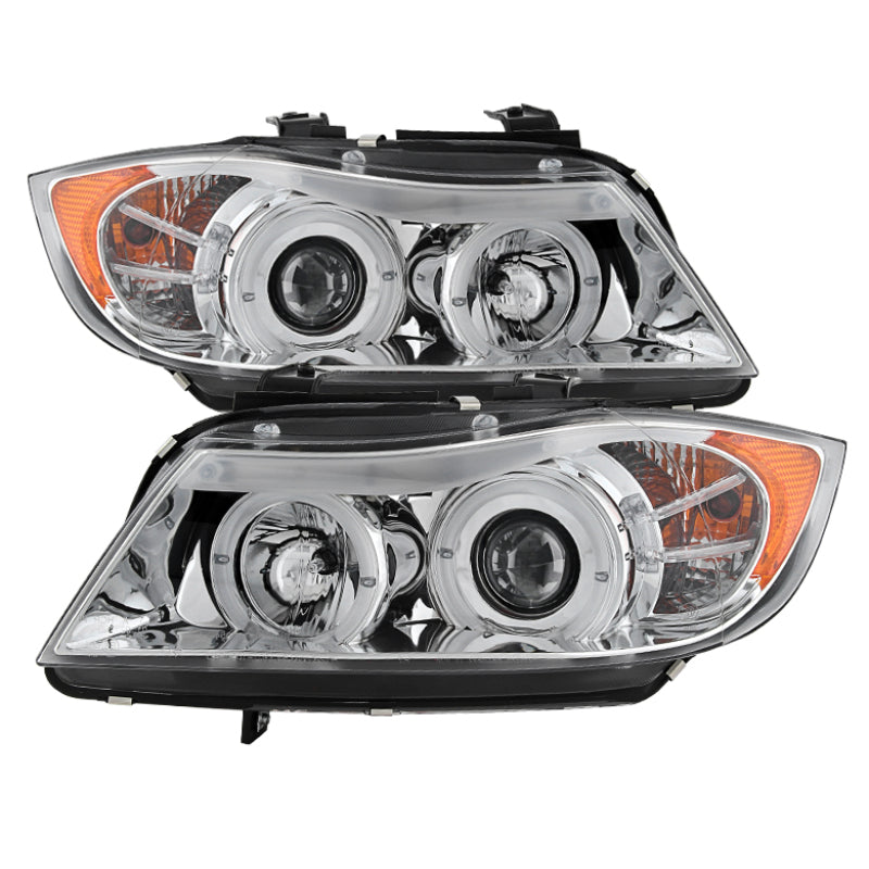 FR SPORT Spyder BMW E90 3-Series 06-08 Projector LED Halo Amber Reflctr Rplc Bulb Chrm...