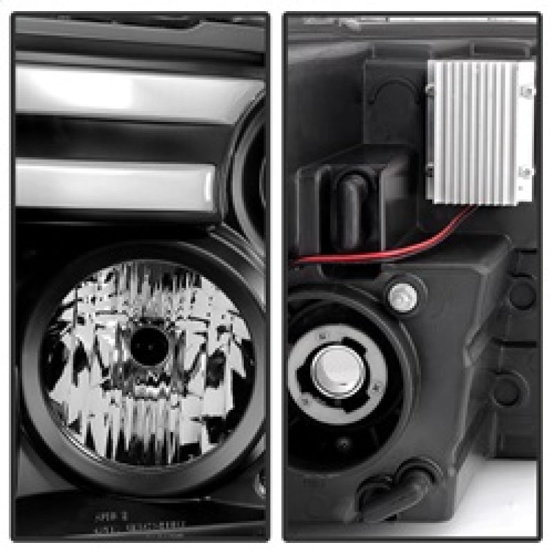 Spyder Dodge Ram 09-12 Projector Headlights Light Bar DRL Black PRO-YD-DR09-LBDRL-BK 5081001