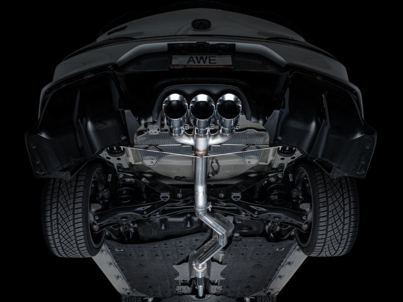 AWE Tuning 2024 Acura Integra Type S DE5 FWD Track Edition Exhaust w/ Triple Chrome Silver Tips 3020-52335