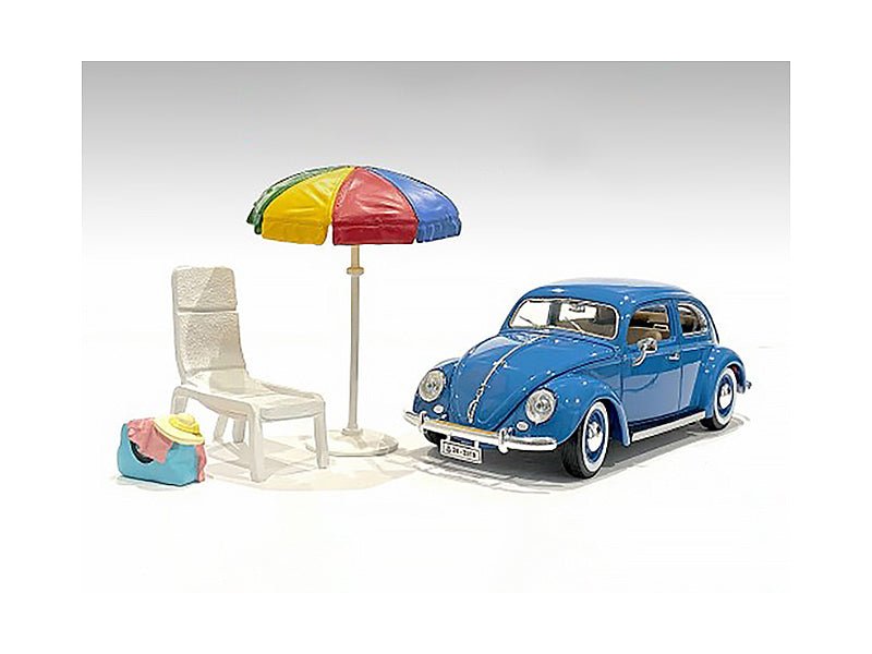 Rapid Vehicles "Beach Girls" Accessories (Beach Chair and Beach Umbrella and Duffle Bag) for 1/24...