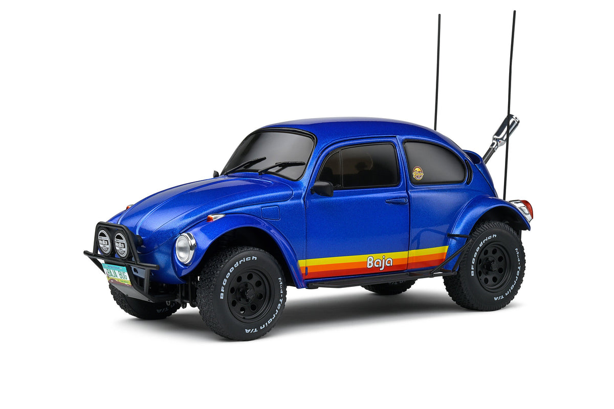 STM Diecast Solido 1975 Volkswagen Beetle Baja Metallic Blue 1:18