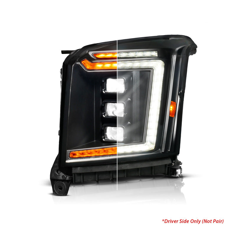 ANZO 15-20 GMC Yukon (Incl XL - Factory Halogen Models) Full LED Proj Headlights Black - Driver Side 111635X-L