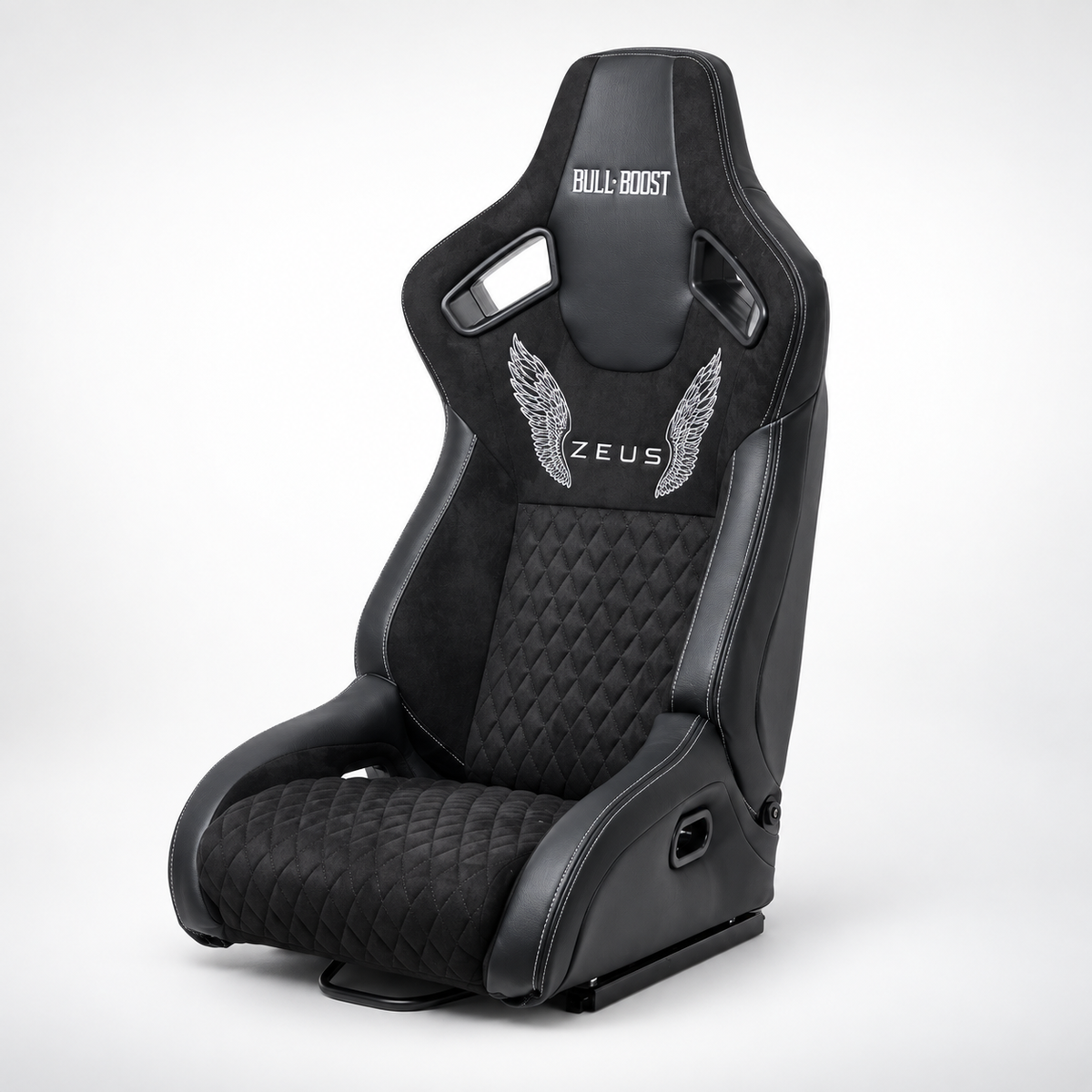 ZUES Collection Black Bull Boost Reclinable Adjustable Racing Bucket Seat