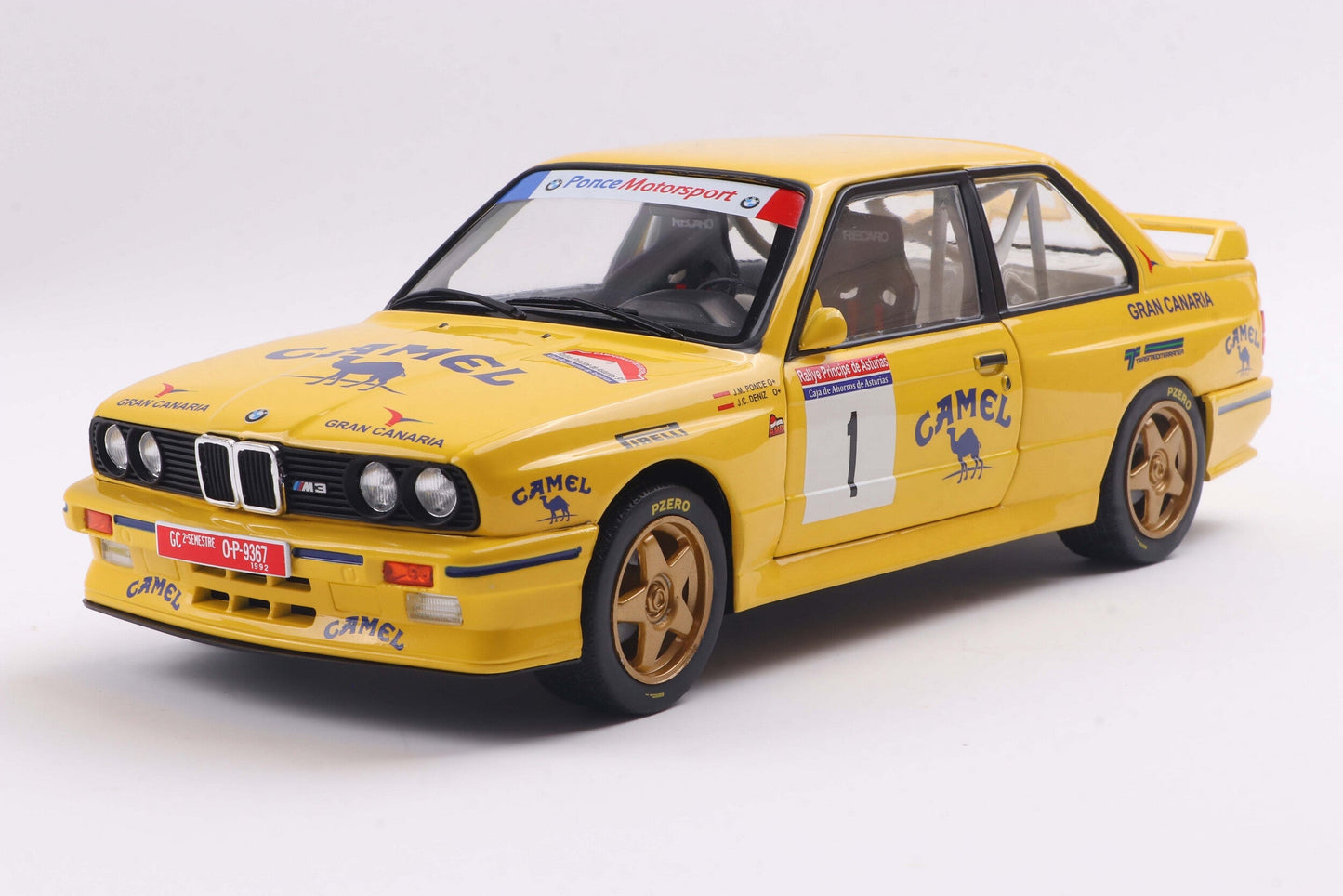 Solido 1991 Bmw E30 M3 (3-Series) Gr.A No 1 3rd Rally Principe Asturias 1992 Yellow 1:18