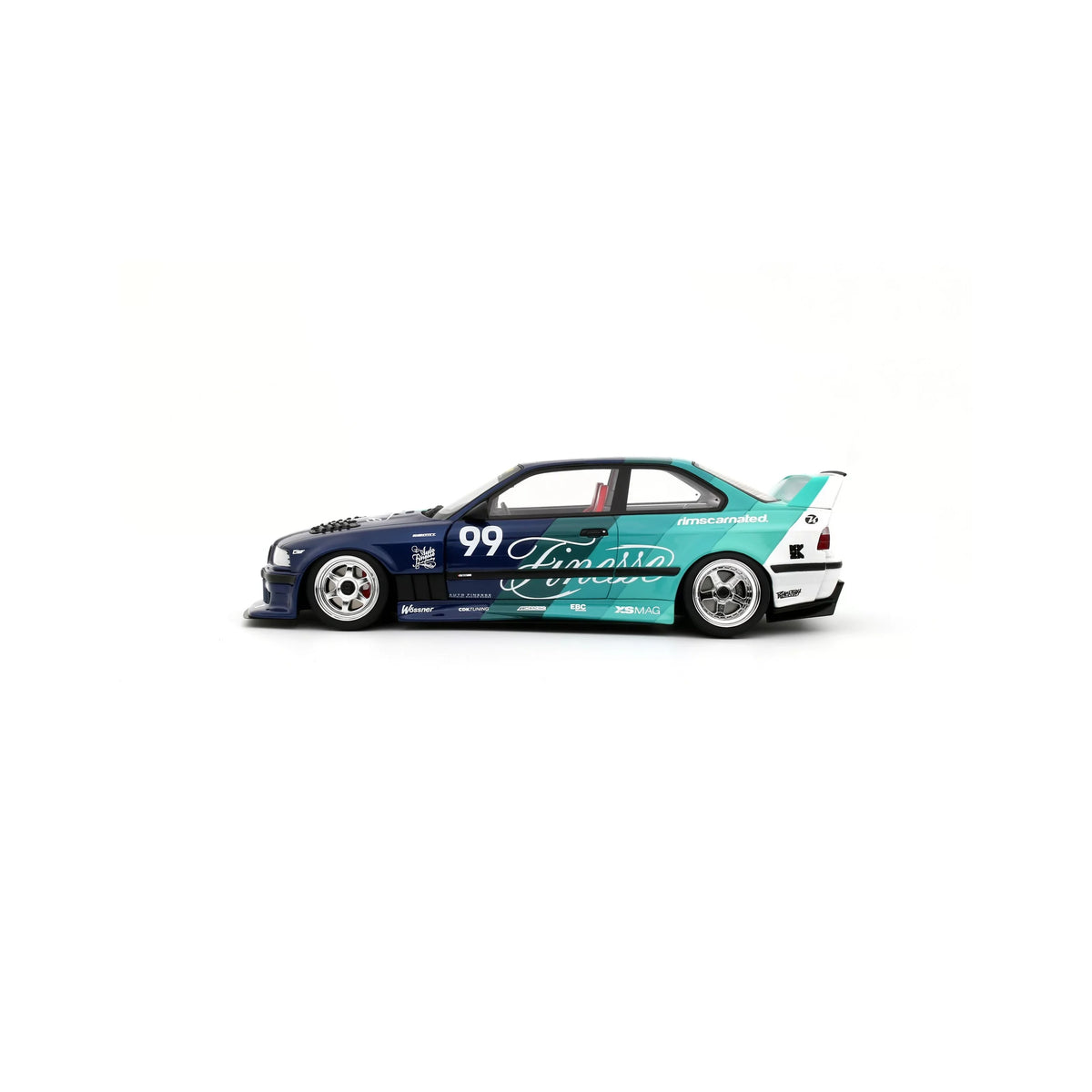 STM Diecast Otto 2024 BMW E36 M3 Khyzyl Saleem "My Kyza" Blue & Green 1:18 - View 3