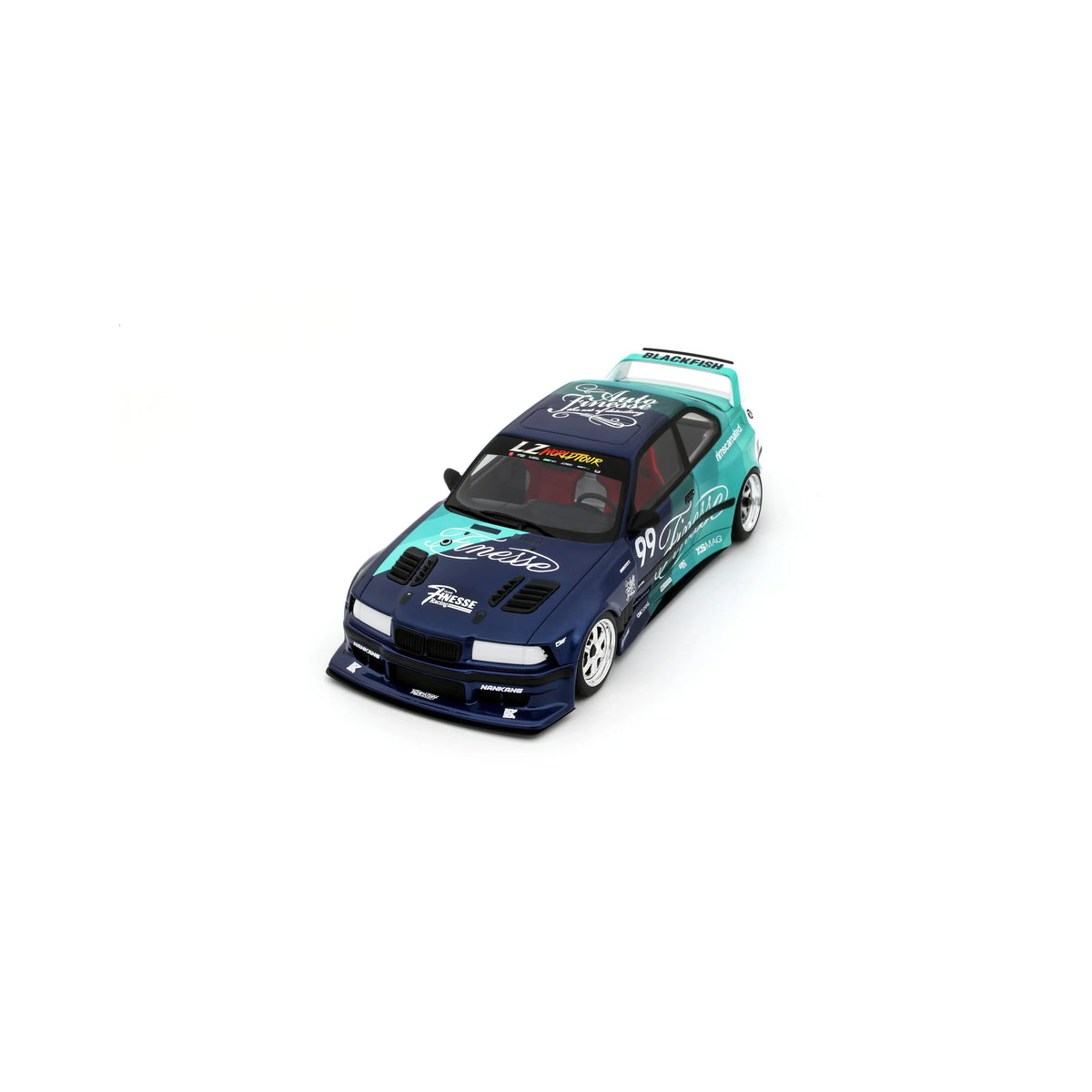 STM Diecast Otto 2024 BMW E36 M3 Khyzyl Saleem "My Kyza" Blue & Green 1:18 - View 6
