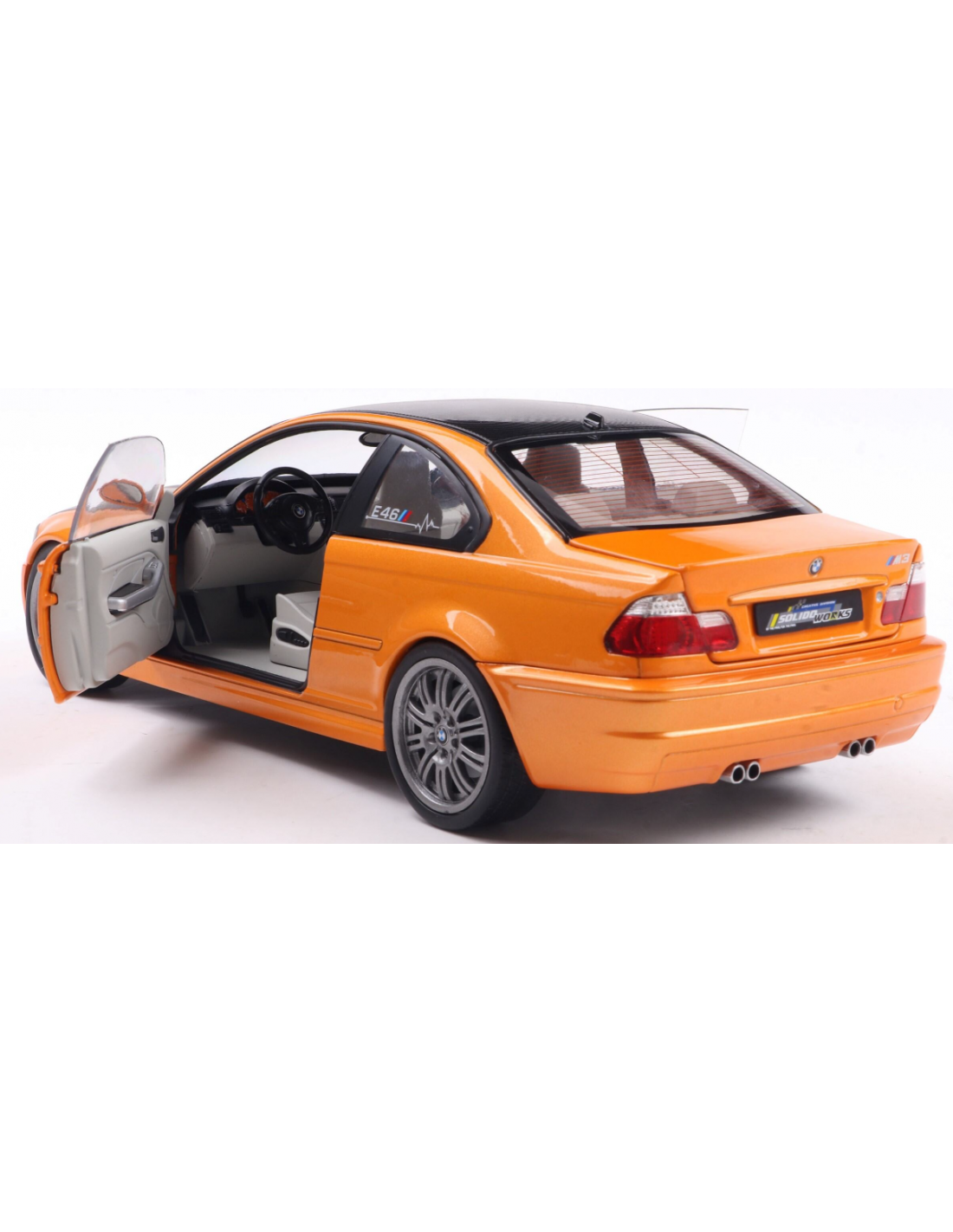 Solido 2000 BMW E46 Coupe Orange w/ Black Hood 1:18