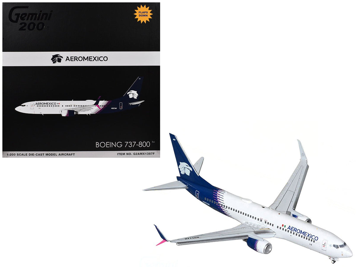 Rapid Vehicles Boeing 737-800 Commercial Aircraft with Flaps Down "AeroMexico" (N957AM) White...