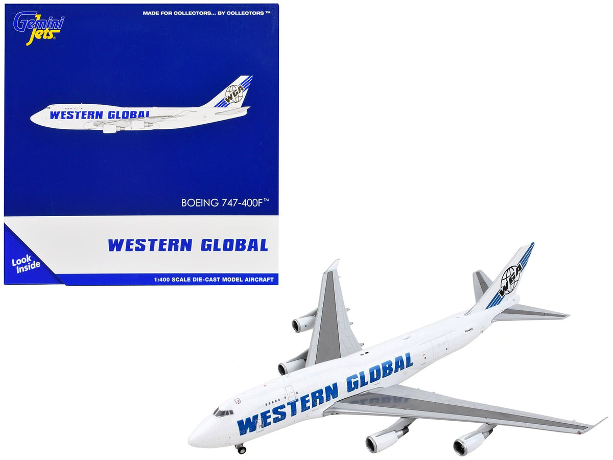 Rapid Vehicles Boeing 747-400F Commercial Aircraft "Western Global" White with Blue Tail Stripes...