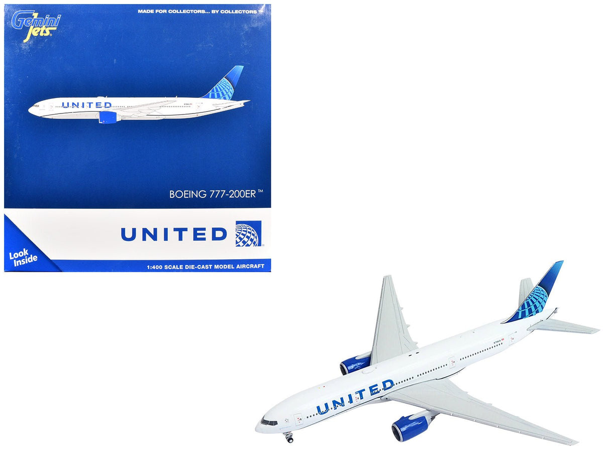 Rapid Vehicles Boeing 777-200ER Commercial Aircraft "United Airlines" (N798UA) White with Blue...