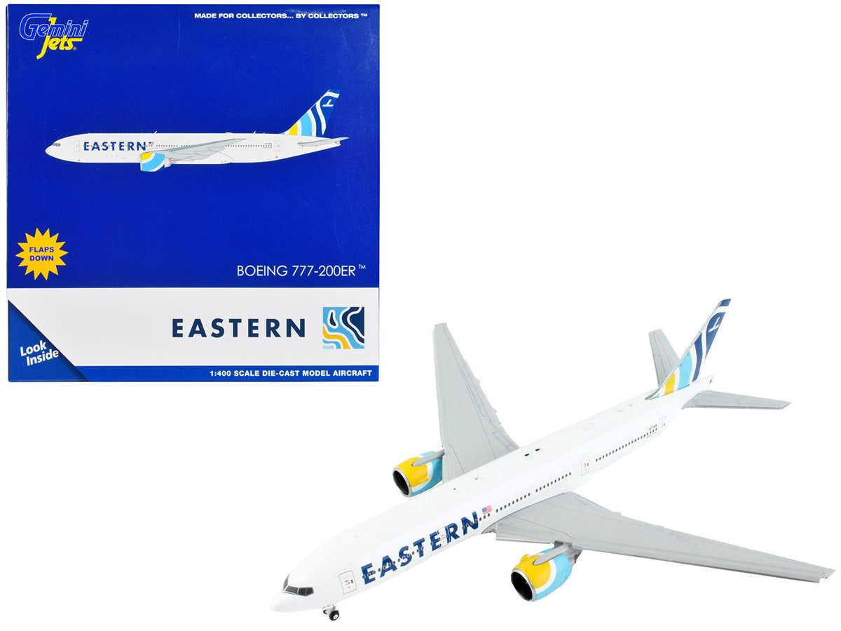 Rapid Vehicles Boeing 777-200ER Commercial Aircraft with Flaps Down "Eastern Air Lines" White...