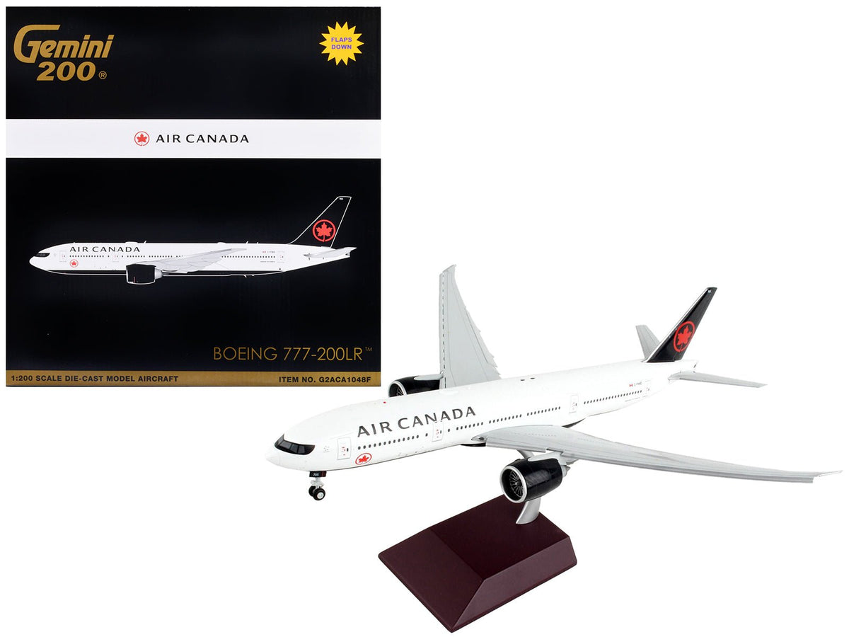Rapid Vehicles Boeing 777-200LR Commercial Aircraft with Flaps Down "Air Canada" White with Black...