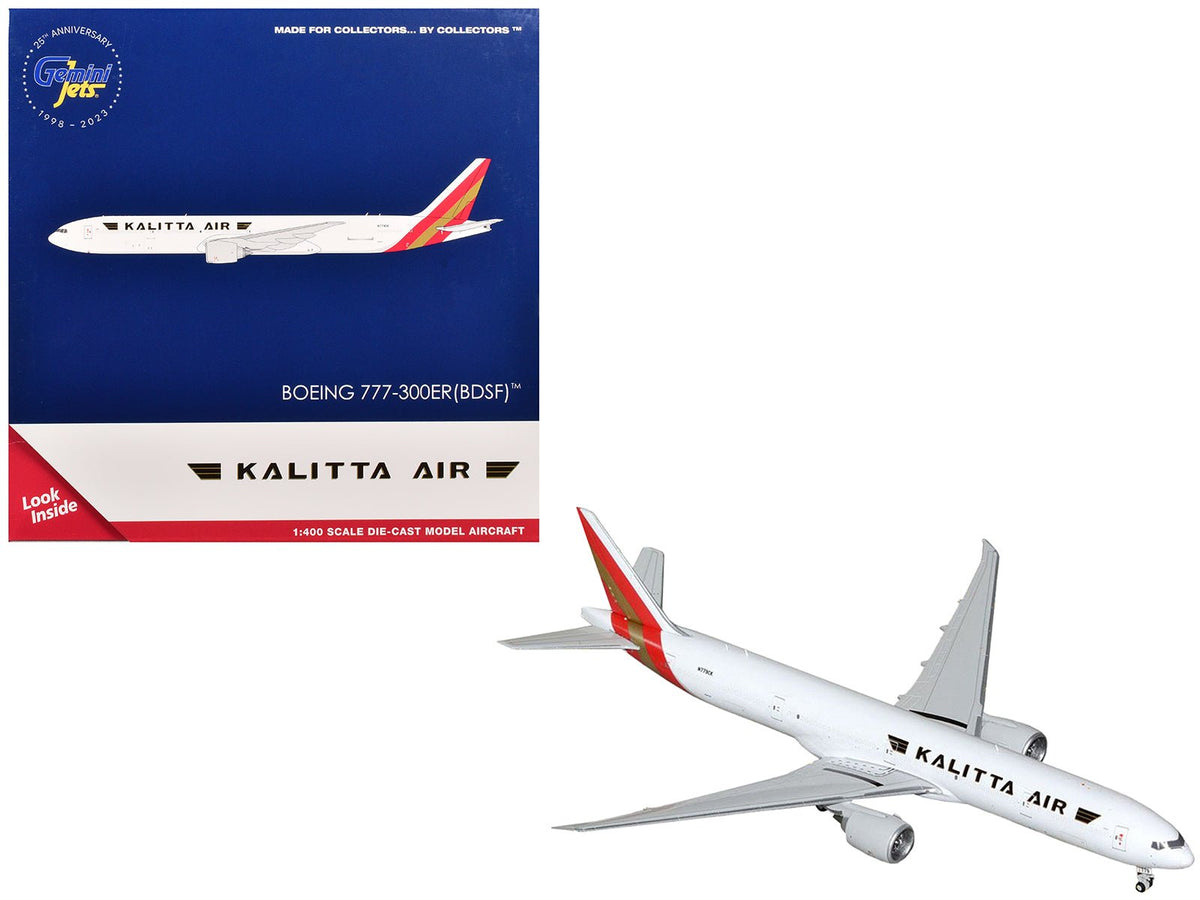 Rapid Vehicles Boeing 777-300ER Commercial Aircraft "Kalitta Air" (N779CK) White with Red Tail...