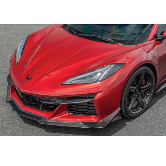 Bull Boost Performance Dry Carbon Fiber OEM Style Front Lip w/ Canards for Chevrolet Corvette C8...