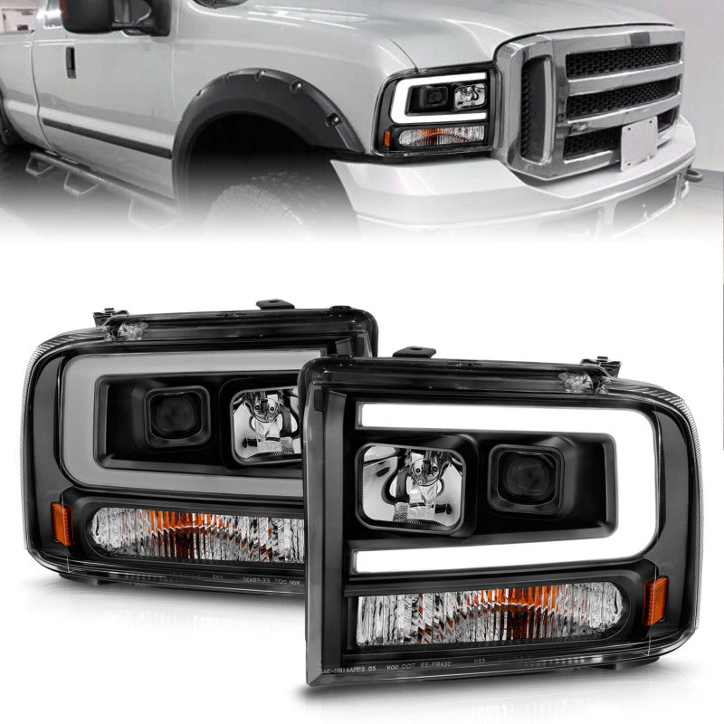 FR SPORT ANZO 99-04 Ford F250/F350/F450/Excursion (excl 99) Projector Headlights - w/ Light Bar...