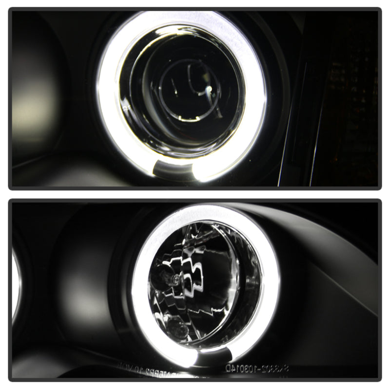 FR SPORT Spyder BMW E46 3-Series 02-05 4DR Projector Headlights 1PC LED Halo Blk...