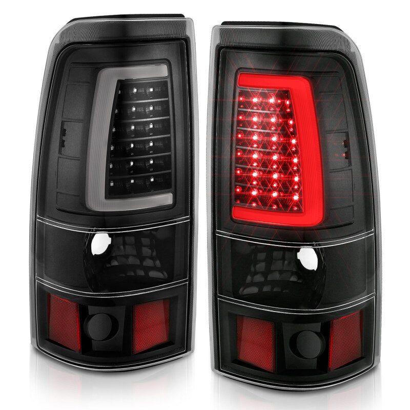 ANZO 2003-2006 Chevy Silverado 1500 LED Taillights Plank Style Black w/Clear Lens 311333