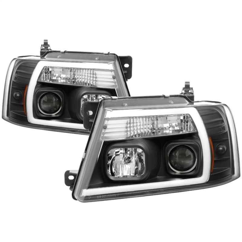 FR SPORT Spyder 04-08 Ford F-150 Projector Headlights - Light Bar DRL - Black...