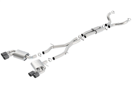 FR SPORT Borla 16-17 Chevy Camaro 6.2L 4in Dual Carbon Fiber Tips Dual Split Exit ATAK Catback...