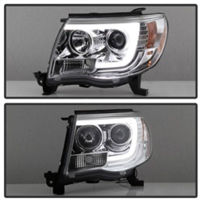 FR SPORT Spyder Toyota Tacoma 05-11 Projector Headlights - Light Bar DRL - Chrome...