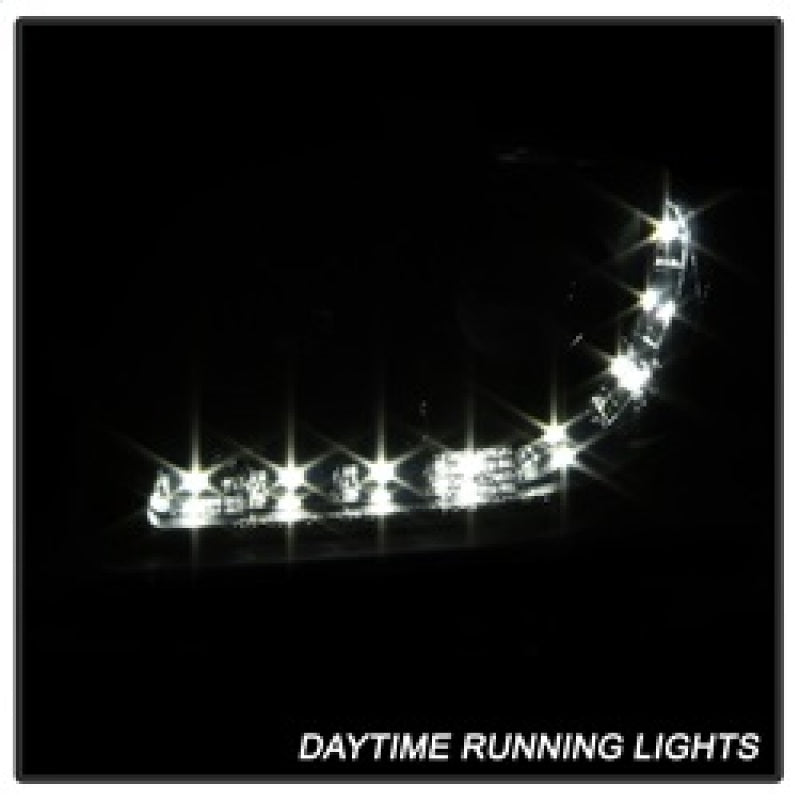 Spyder Audi A4 06-08 Projector Headlights Halogen Model Only - DRL Black PRO-YD-AA405-DRL-BK 5008572