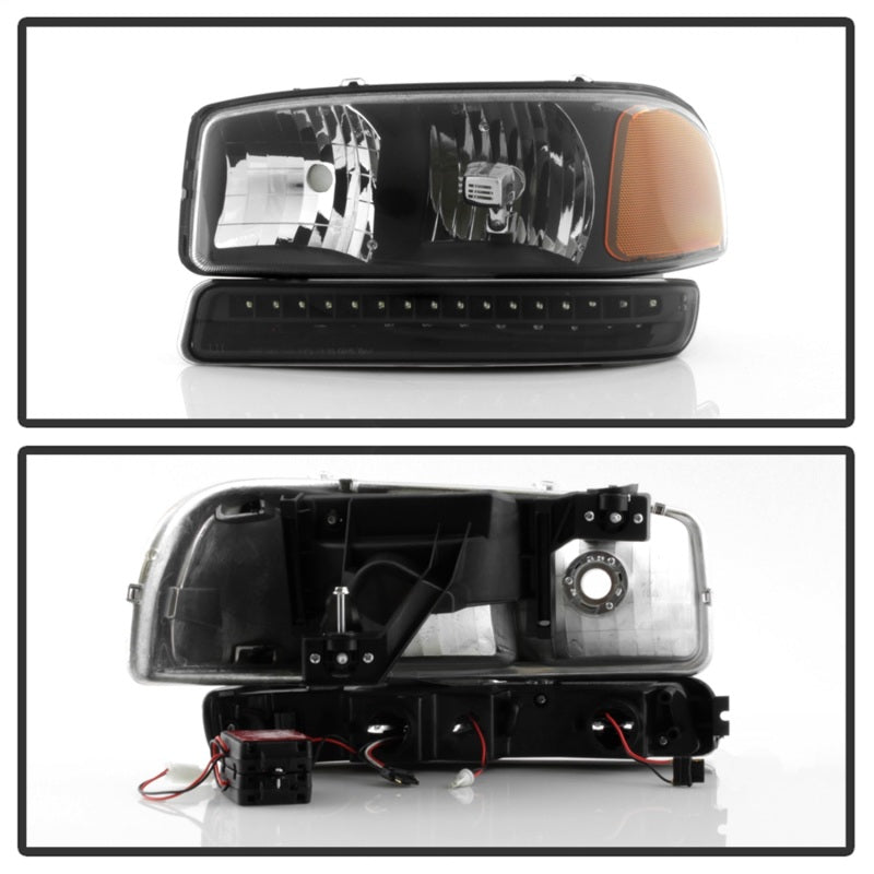 FR SPORT SPYDER xTune GMC Sierra 99-06 /Yukon 00-06 Headlights & LED Bumper Lights - Black...