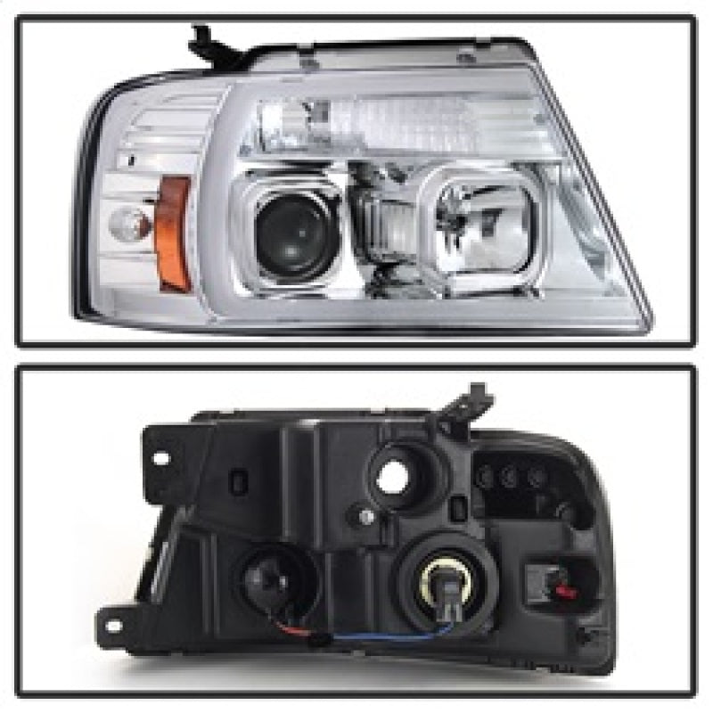 Spyder 04-08 Ford F-150 Light Bar Projector Headlights - Chrome (PRO-YD-FF15004V2-LB-C) 5084637