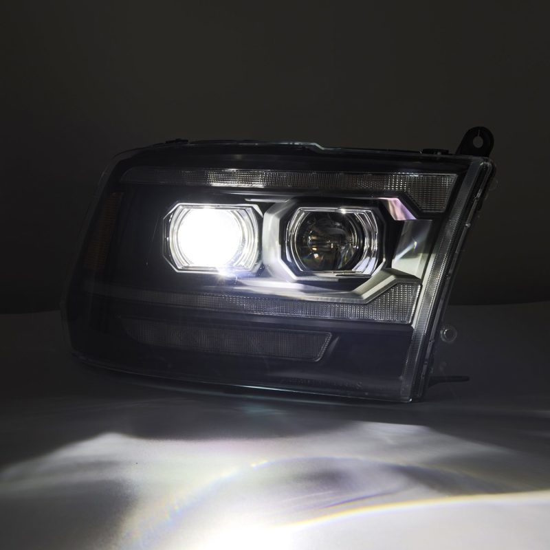 FR SPORT AlphaRex 09-18 Dodge Ram 2500 LUXX LED Proj Headlights Plank Style Blk w/Activ Light/Seq...