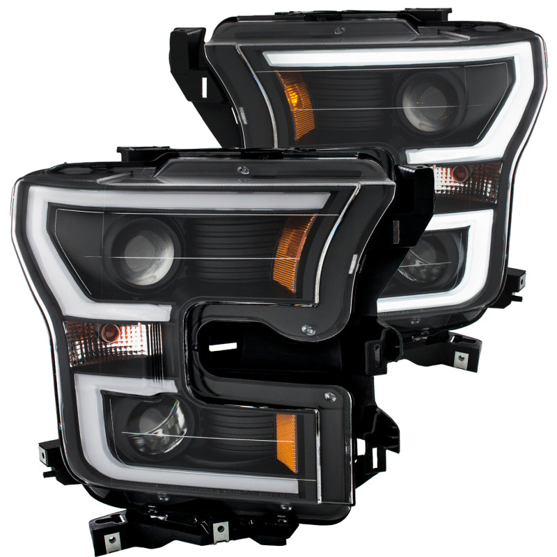 Anzo 2015-2016 Ford F-150 Projector Headlights w/ Plank Style Design Black