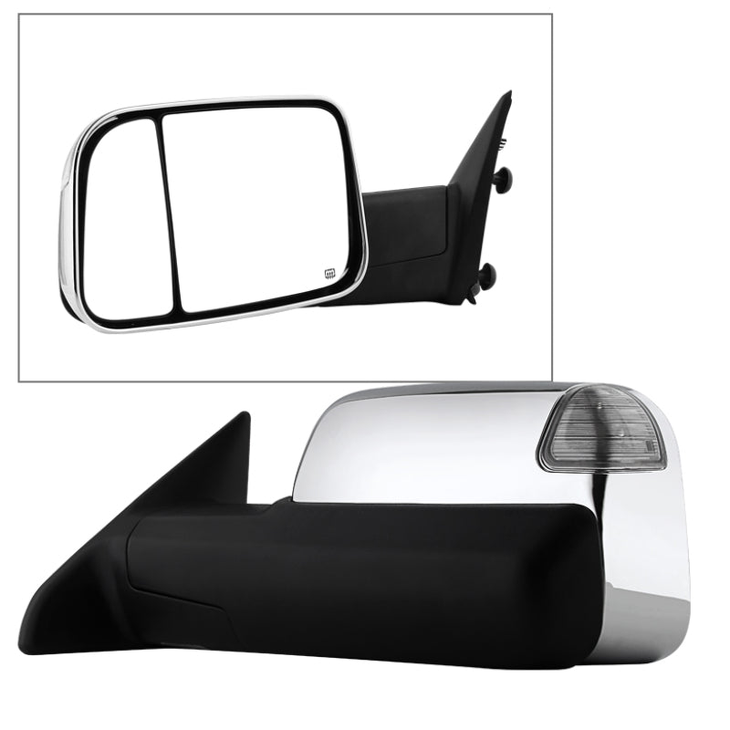 FR SPORT SPYDER Xtune Dodge Ram 1500 09-12 Extendable Power Heated Adjust Mirror Chrome HoUSing...