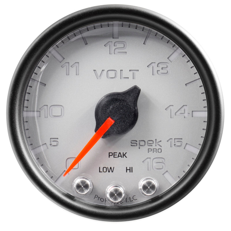 FR SPORT AutoMeter Gauge Voltmeter 2-1/16in. 16V Stepper Motor W/Peak & Warn Slvr/Blk Spek-Pro...