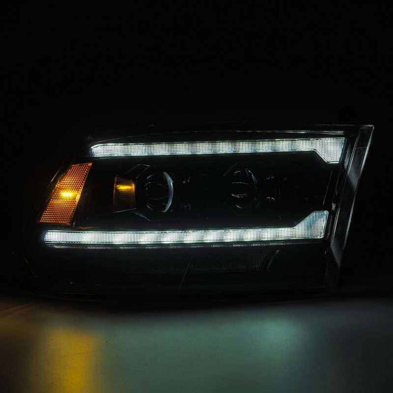 FR SPORT AlphaRex 09-18 Ram 2500 LUXX LED Proj Headlight Plank Style Alpha Blk w/Activ Light/Seq...