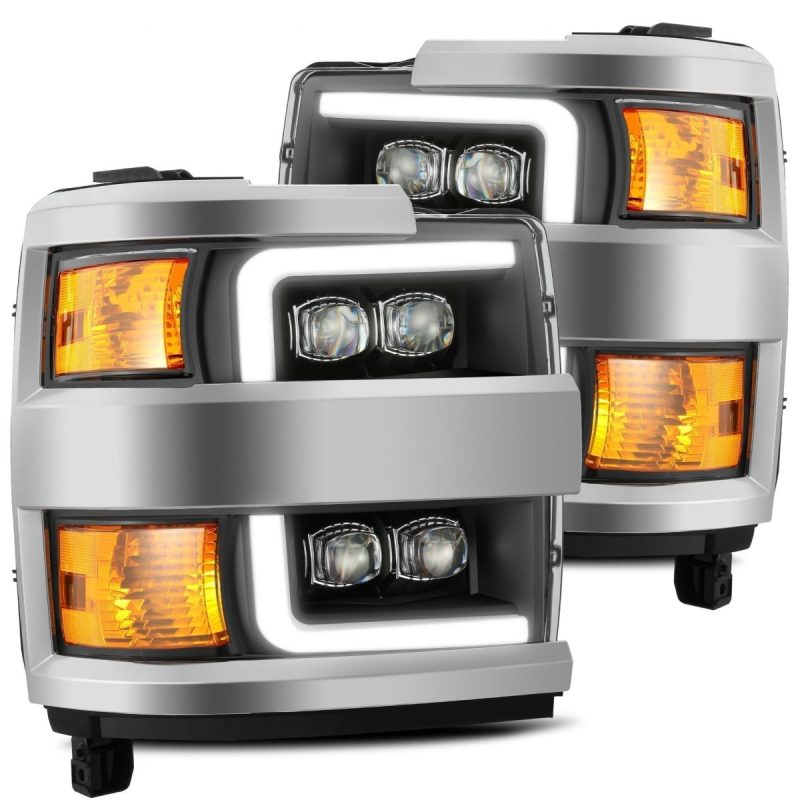 AlphaRex 15-18 Chevy 2500HD NOVA LED Proj Headlights Plank Style Black w/Activ Light/Seq Signal/DRL 880227 *Discontinued
