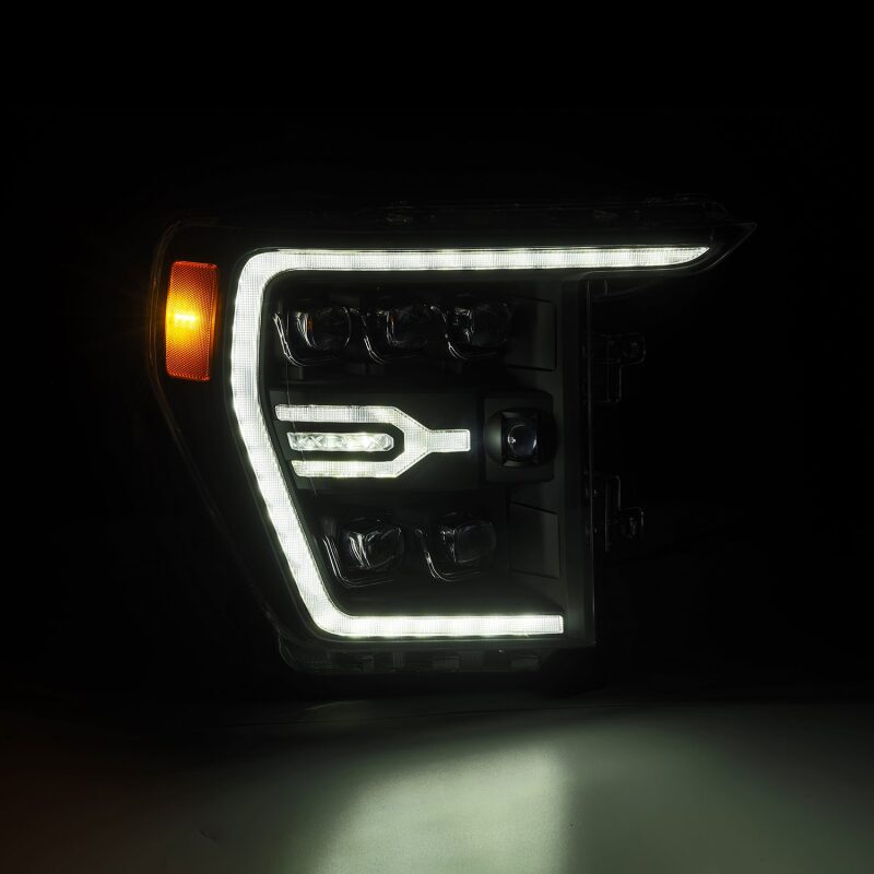 FR SPORT AlphaRex 21-22 Ford F-150 NOVA LED Proj Headlights Plank Style Blk w/Activ Light/Seq...