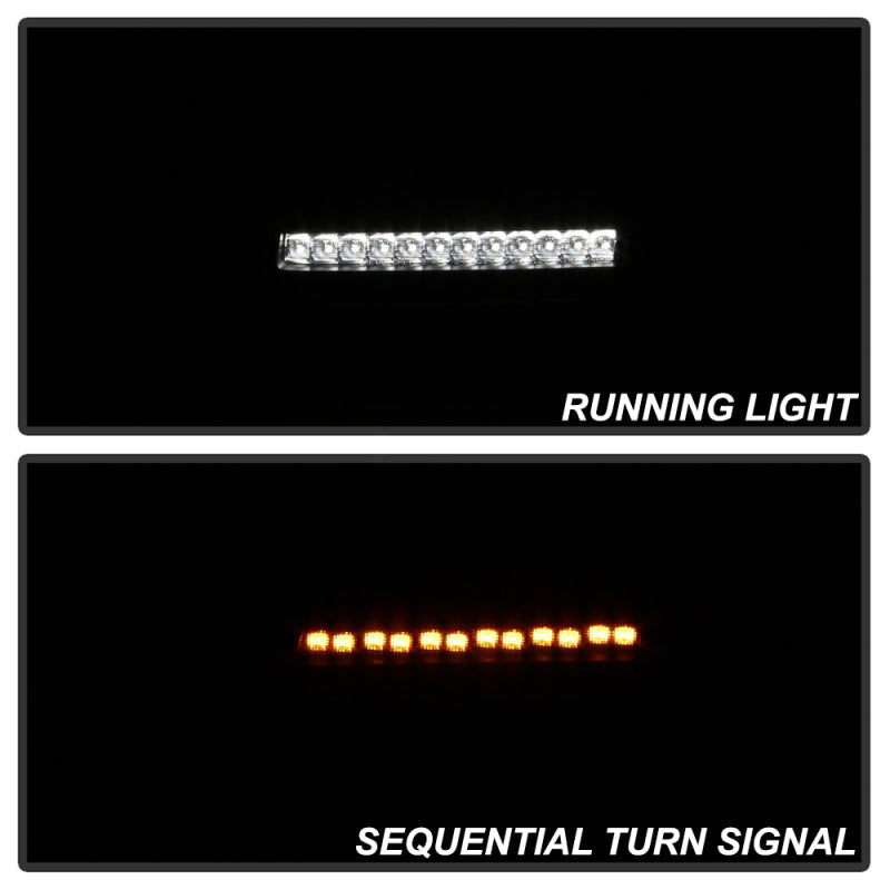 Spyder Jeep Wrangler 2018-2019 (Halogen Model Only) LED Front Bumper Lights - Seq. Signal - Chrome 5086778