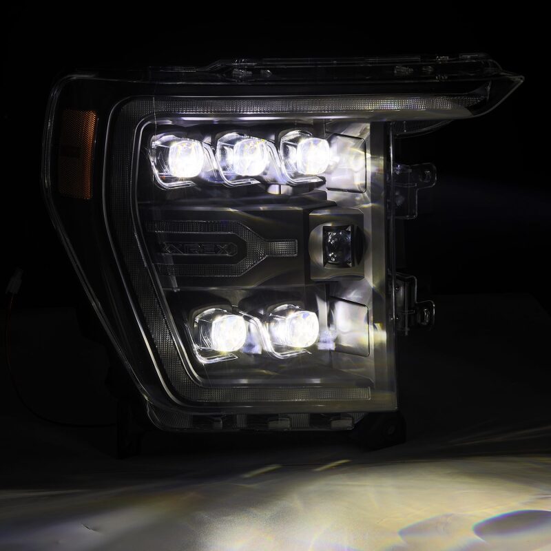 FR SPORT AlphaRex 21-22 Ford F-150 NOVA LED Proj Headlights Plank Style Blk w/Activ Light/Seq...