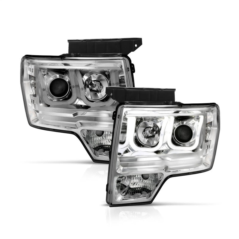 Anzo 2009-2014 Ford F-150 Projector Headlights w/ U-Bar Chrome