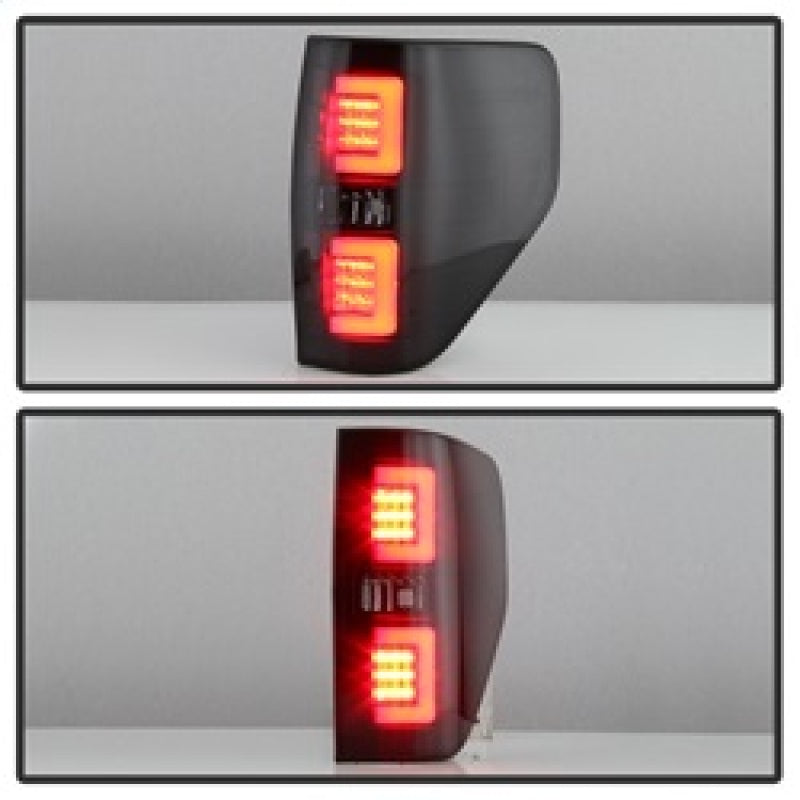 Spyder 09-14 Ford F150 V2 Light Bar LED Tail Lights - Blk Smoke (ALT-YD-FF15009V2-LBLED-BSM) 5084217