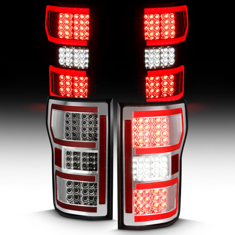 FR SPORT ANZO 2018-2019 Ford F-150 LED Taillight Chrome (Red Light Bar) (w/ Sequential) 311316 -...