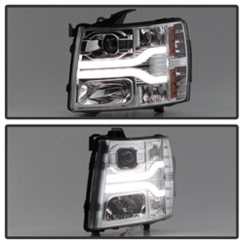 Spyder Chevy Silverado 1500 07-13 Version 3 Projector Headlights - Chrome PRO-YD-CS07V3-LBDRL-C 5083616