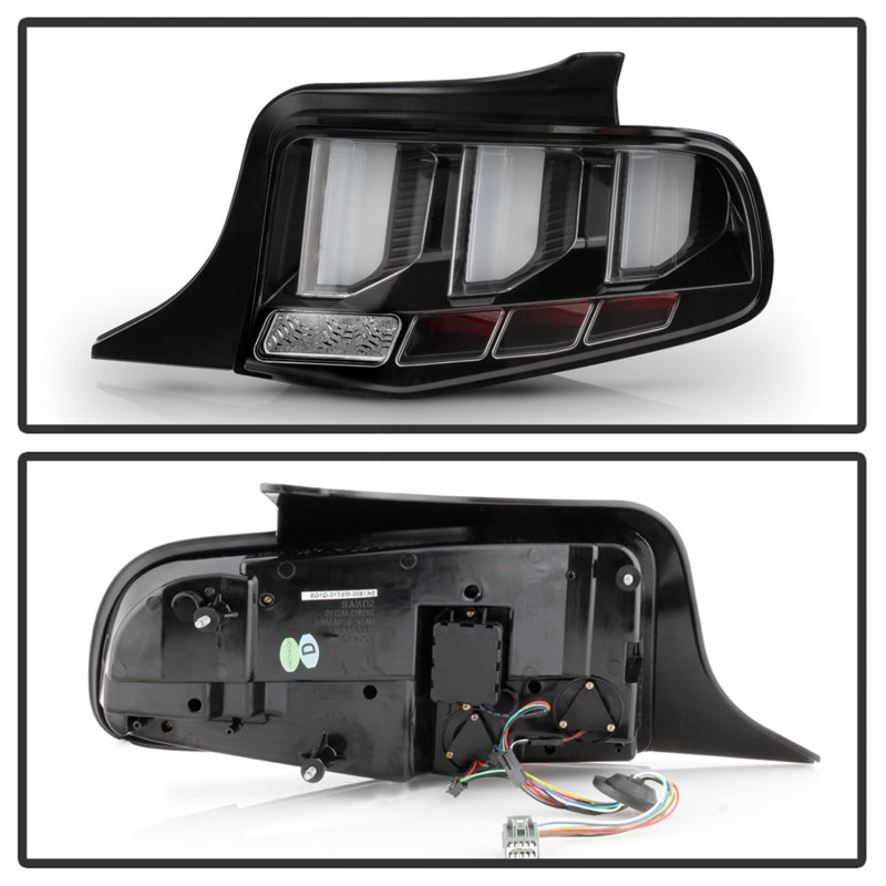 FR SPORT Spyder 10-12 Ford Mustang - Light Bar Seq. Turn Signal LED Tail Lights - Black -...