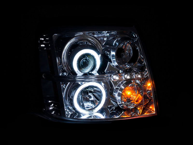 Anzo 2003-2006 Cadillac Escalade Projector Headlights w/ Halo Chrome (CCFL)