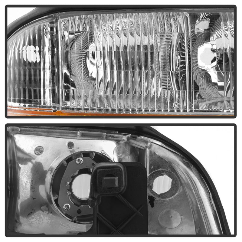 FR SPORT SPYDER xTune 98-01 GMC Jimmy S15 (w/Fog Lights) OEM Headlights w/Amber Bumper - Chrm...